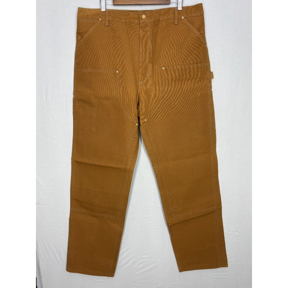 Carhartt Duck Workwear Dungaree Pants Mens Brown Double Knee 62W (40x36) NWT